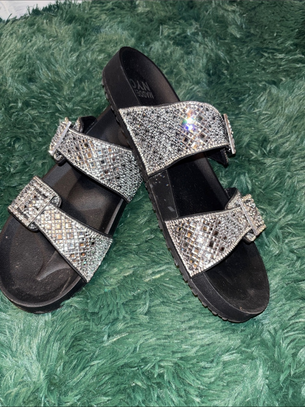 Steve Madden NYC Jeweled Rhinestone Sandals 11